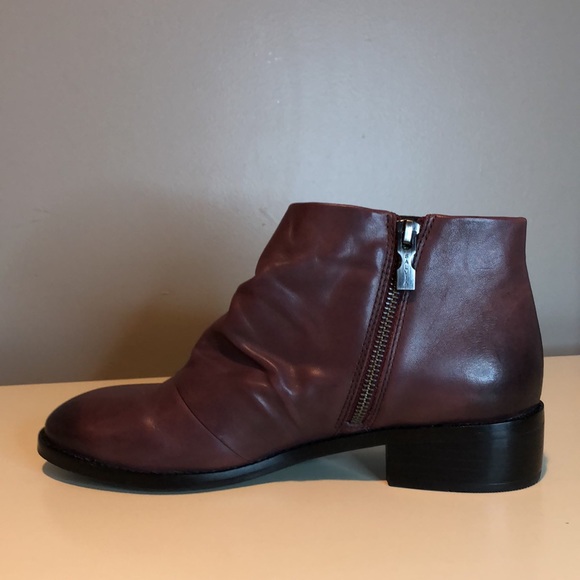 Salvia Nevis Brunello Butter Napa Leather brown zip ankle boots - Picture 3 of 16